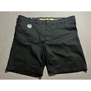 Lee Extreme Motion Shorts Mens 52 Black Chino Belted‎ Zip Button Men.